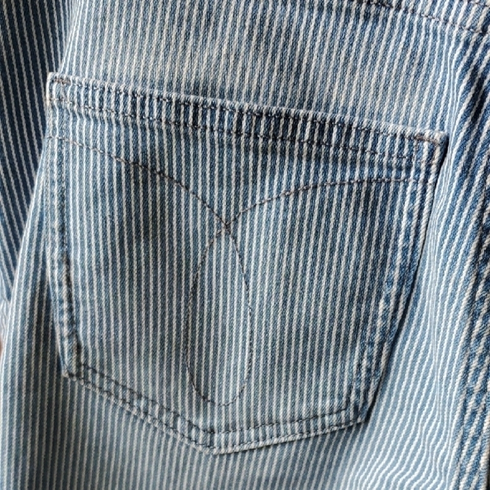 Calvin Klein Blue Pinstripe Jean Shorts Casual Denim Style - Picture 10 of 11
